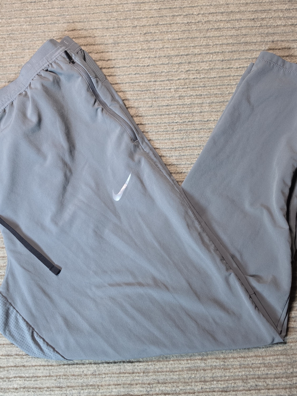 Nike Stride Dri-Fit Knit Men's Running Pants Size XL In Gray